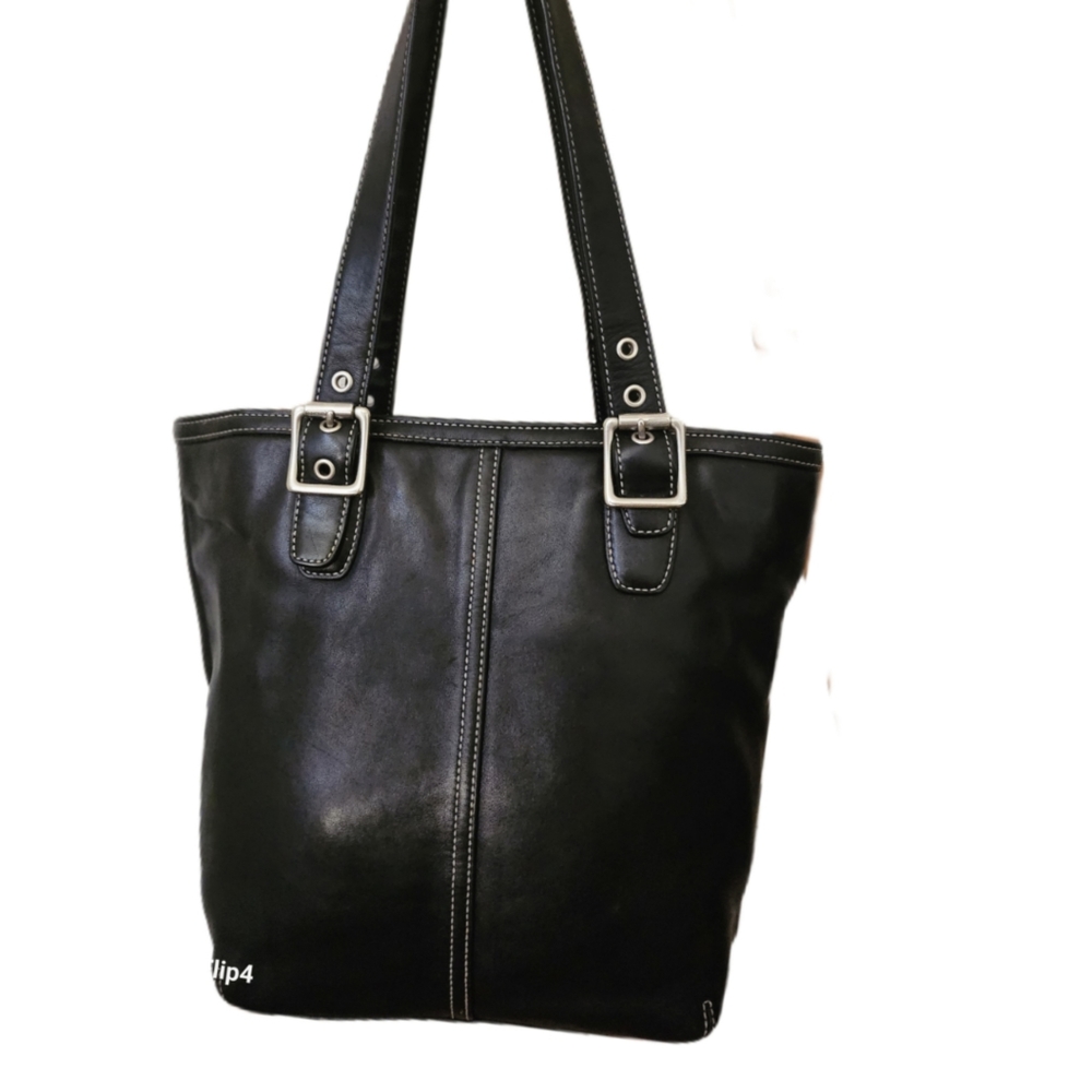 VINTAGE COACH HAMPTON NO. B068-9572 BLACK LEATHER SOHO SHOULDER BAG - Picture 3 of 10